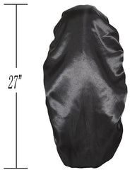 Wbfwbb satin bonnet close-up shows soft elastic band for a non-slip fit.
