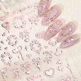 WBRRFJJ San Valentín en relieve 5D: corazones para uñas duraderas