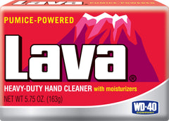 WD-40 Lava Heavy Duty Bar Hand Cleaner moisturizing formula keeps hands soft after use.