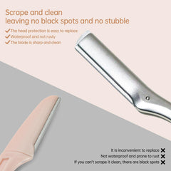 WDVFETGBGHHDSCFRCE washable dermaplane blade close-up for smooth results