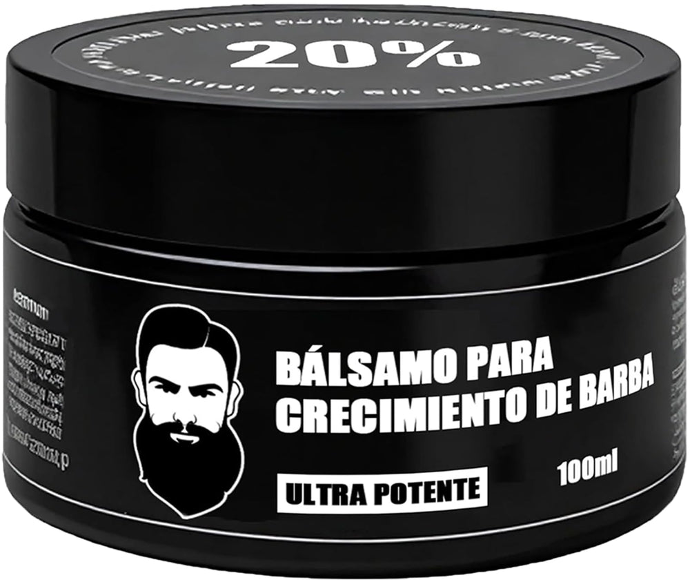 Wdvpue beard growth balm jar closeup showing fast-absorbing, non-greasy formula for daily grooming.