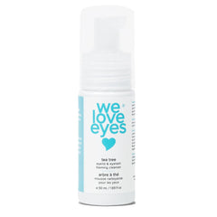 We Love Eyes Tea Tree Foaming Cleanser bottle front showing gentle eyelid cleanse