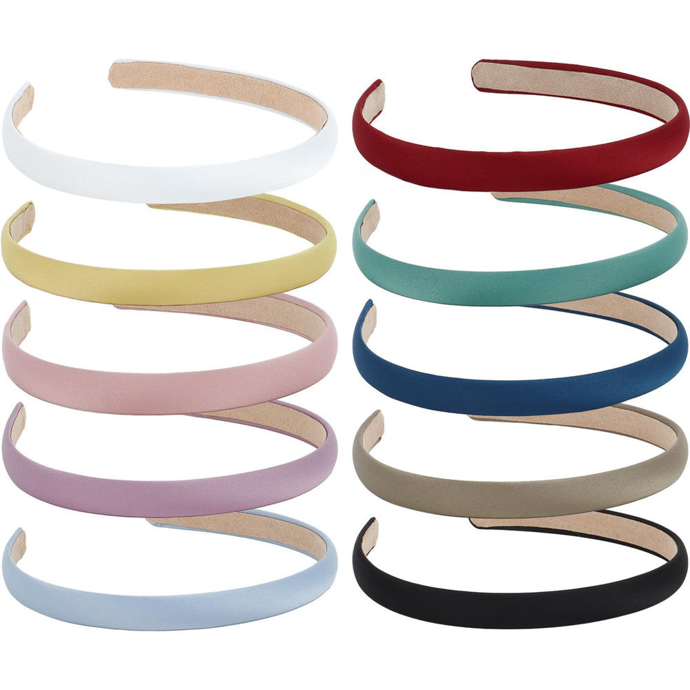 Wecoe diadema satin estrecha multicolor para uso diario y peinados sin molestias.