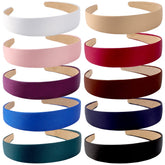 Wecoe satin headband in red provides comfortable, all-day styling for daily outfits.