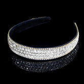 Wecoe silver rhinestone headband close-up, dazzling for outfits