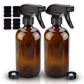 Wedama amber glass spray bottle 16oz with adjustable nozzle for versatile cleaning and essential oil use.
