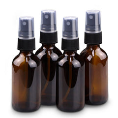 Wedama amber glass spray bottles 4-pack for travel-friendly skincare and more.