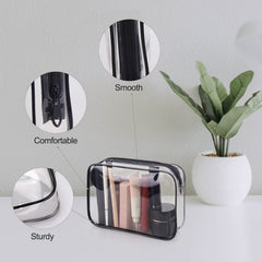Wedama quart-size bag ideal for toiletries and cosmetics on flights.
