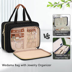 Wedama toiletry bag hanging hook for easy access in hotel bathrooms