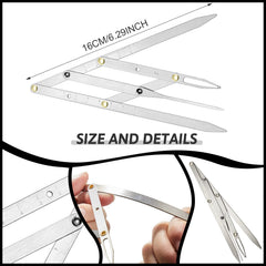 Weewooday double-scale caliper measuring brow length and width.