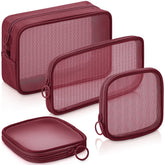Weewooday mesh makeup bag with transparent design for quick item viewing