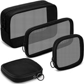 Weewooday mesh makeup bag with transparent design and zipper for quick access