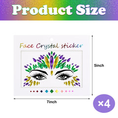 Joyas faciales 3D Wehhbtye, brillo duradero para fiestas y cosplay.