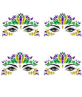 Joyas faciales Wehhbtye Mardi Gras para ojos, brillo llamativo para la mirada.