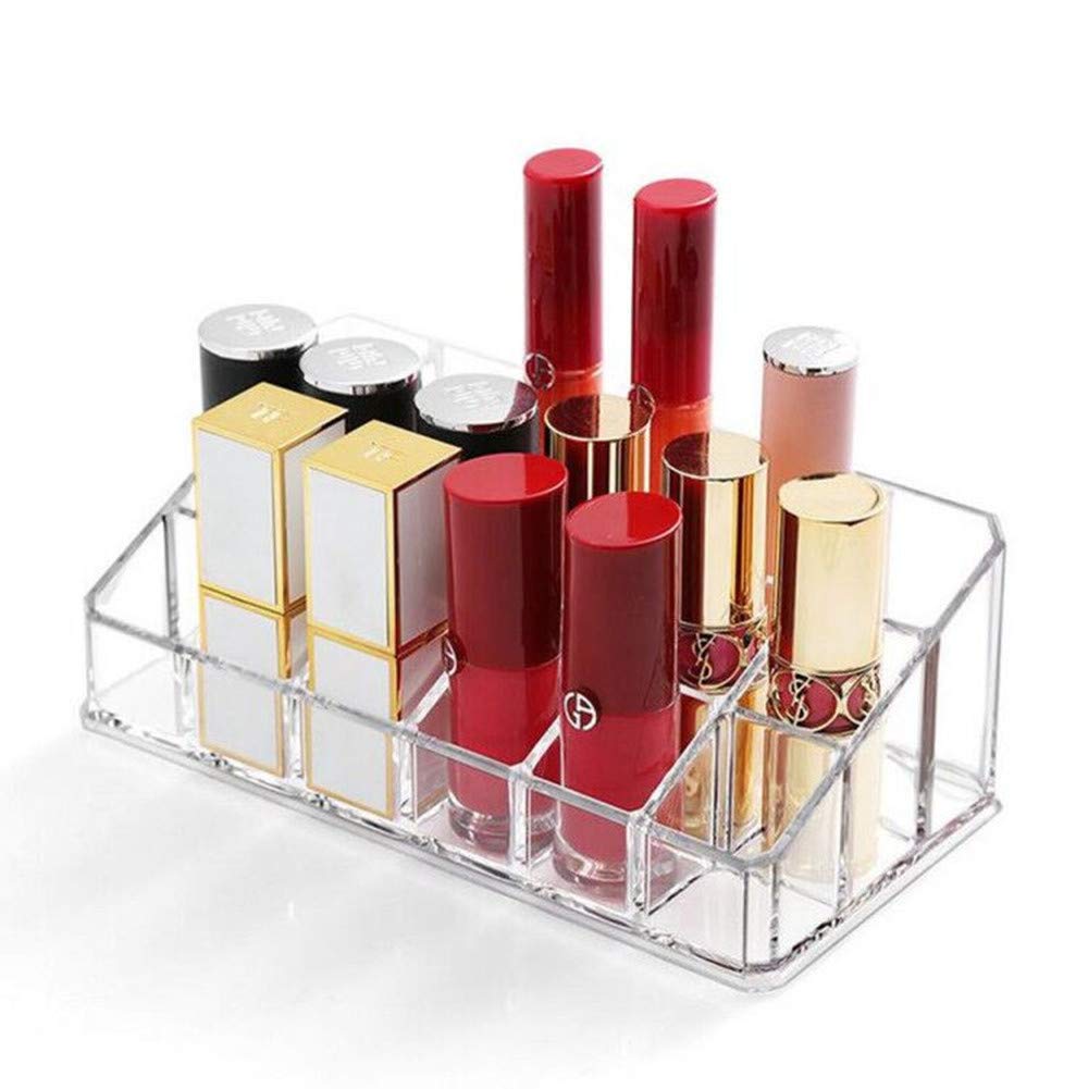 Weiai lipstick holder front view with 18 slots for easy lip product access.