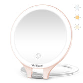 WEILY magnifying mirror 10x close-up enables precise makeup and brow work.