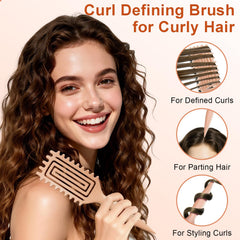 Weldilgit brush for wet and dry hair distributes leave-in products evenly for shaping.