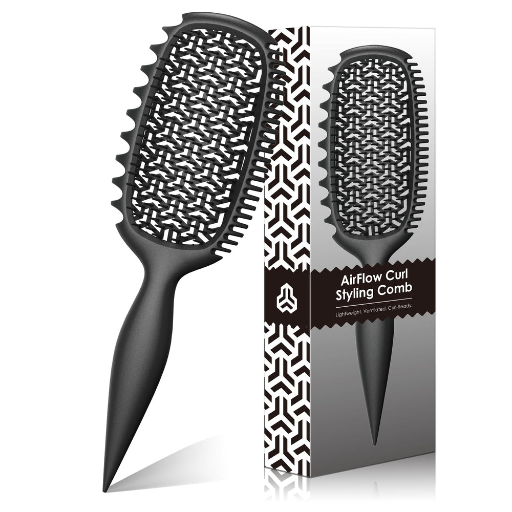 Weldilgit curl brush wide-tooth for lift and defined curls on thick hair.