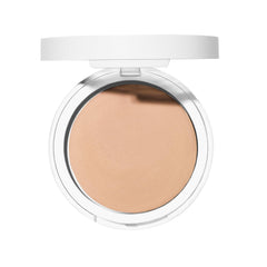 Well People Bio Powder Foundation compact shows a natural semi-matte finish on skin.