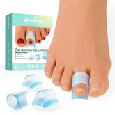 Welnove Hammertoe Corrector blue toe splints realign bent toes for comfort.