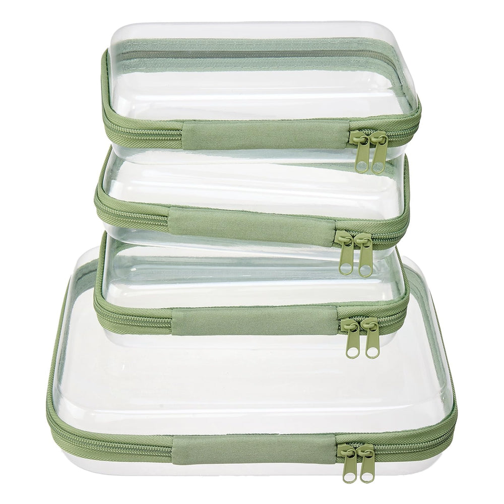 WELPIRT clear zipper pouch medium case keeps cosmetics and toiletries organized at a glance.