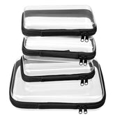 WELPIRT clear zipper pouch medium showing crush-resistant shell for travel