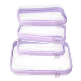 WELPIRT lavender clear medium case for organized cosmetics on the go