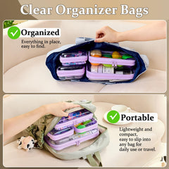 WELPIRT lavender clear small pouch highlights compact storage for cables