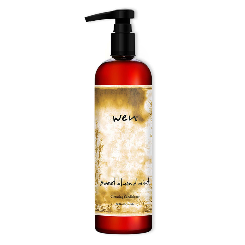 WEN cleansing conditioner bottle with Sweet Almond Mint for gentle cleansing and shine