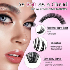 Wendy Lashes 80D clusters kit for flexible, comfortable wear