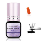 Wendy Lashes lash cluster glue in black for fast-drying application.