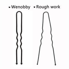 Wenobby heavy duty U pin close up shows smooth tips for scalp comfort