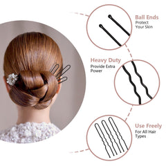 Wenobby U shaped pins securing an elegant updo hairstyle