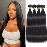 WENYAN straight bundles 16-inch pack shows soft, full density for natural blend.