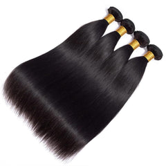 WENYAN straight bundles 18-inch bundle close-up reveals smooth texture and thickness.