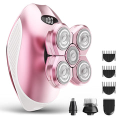 WEQOEE electric razor front view in pink, ideal for quick daily grooming.