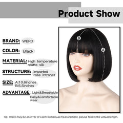 WERD straight bob wig with bangs for a refined face-framing silhouette