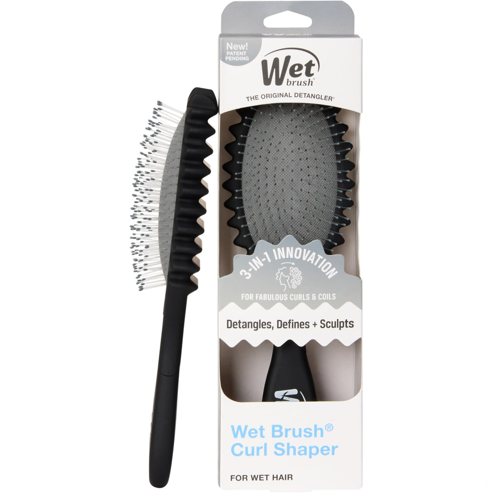 Wet Brush Curl Shaper bottle pour for easy conditioner application in the shower.