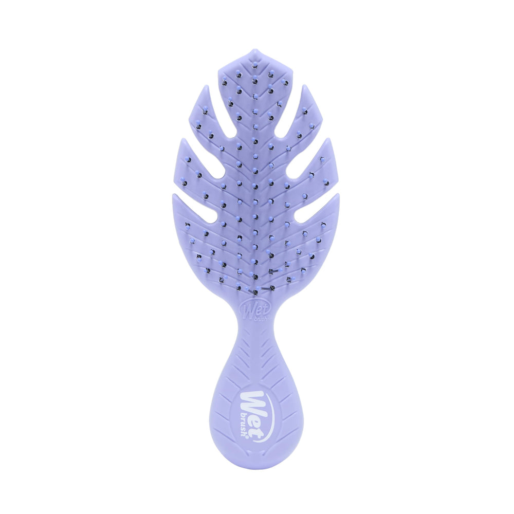 Wet Brush Go Green Mini Detangler Purple front view portable detangler for on-the-go hair care