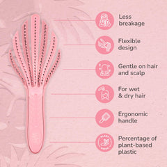 Go Green plant-based plastic body supports eco-friendly detangling daily.