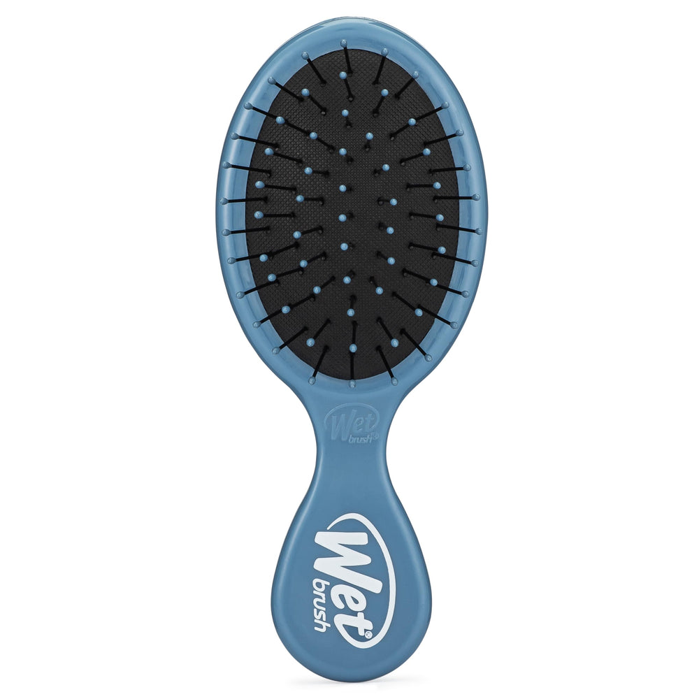 Wet Brush Mini Detangler Elemental Blue front view for travel-friendly detangling on the go.