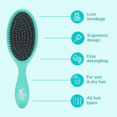 Wet Brush Painless Flexible bristles reduce pain while detangling and protect hair health.