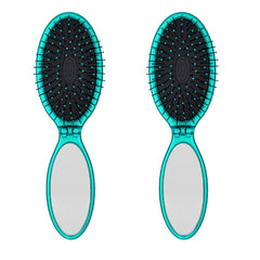 Wet Brush Pop Go Detangler folded closed with built-in mirror for on-the-go touchups