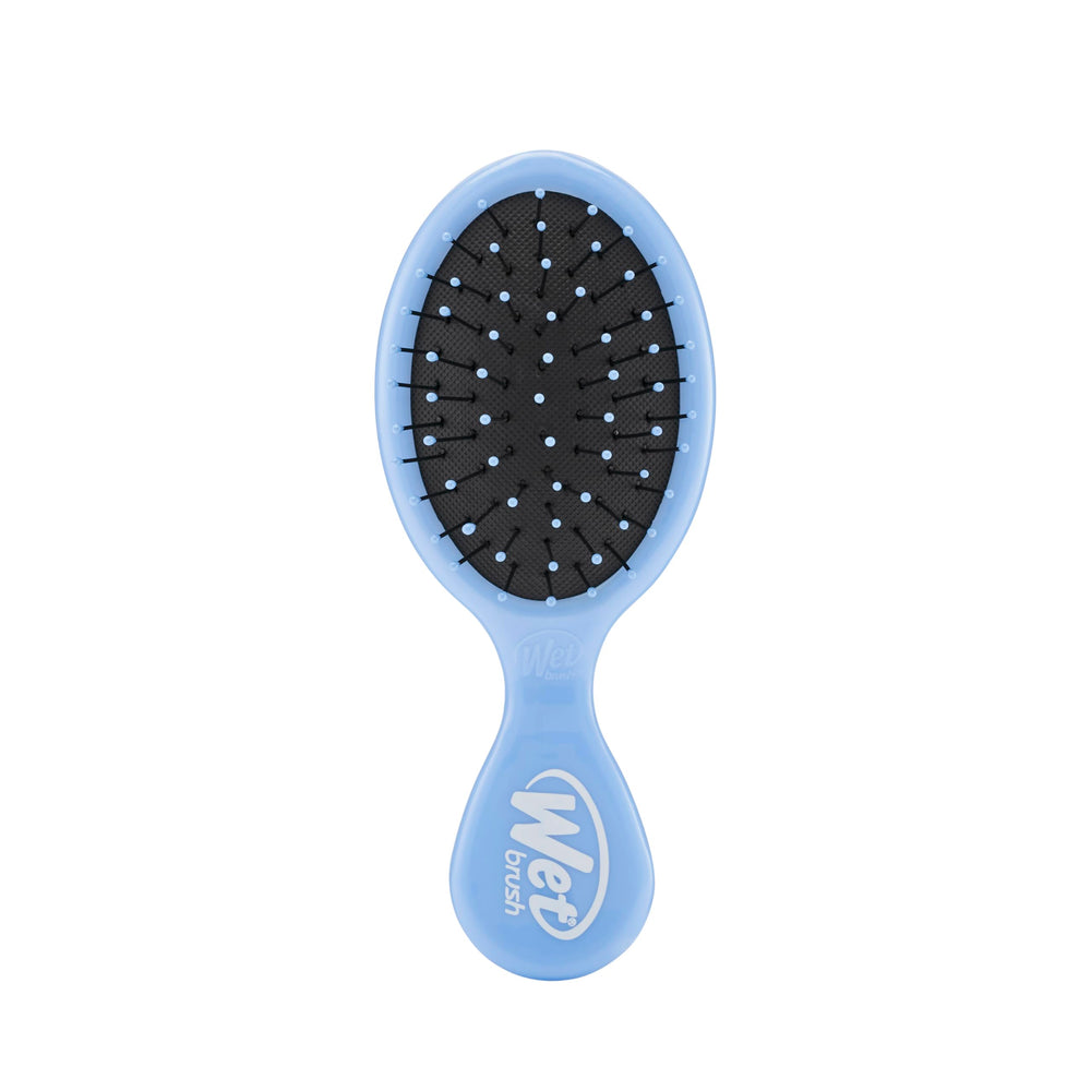 Wet Brush Squirt Mini Detangler Sky closeup showing ultra-soft IntelliFlex bristles for gentle detangling.