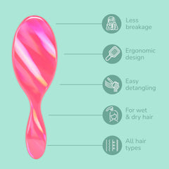 Wet Brush works on wet or dry hair for versatile styling.
