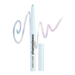wet n wild Chameleon Chrome Eyeliner electric prism swatch showing color shift in light