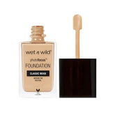 wet n wild Photo Focus Matte Foundation Classic Beige bottle showing a smooth, camera-ready matte finish