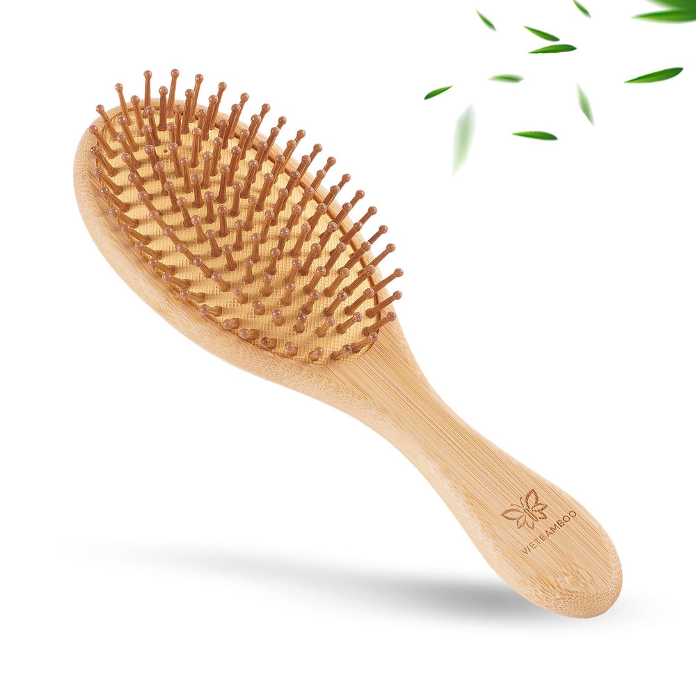 WetBamboo bamboo hair brush paddle for smooth detangling and gentle styling.
