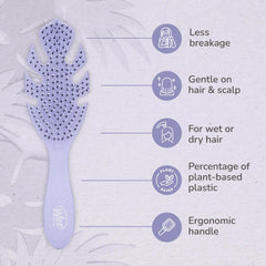 Wet Brush Go Green Detangler Purple for curly hair in use