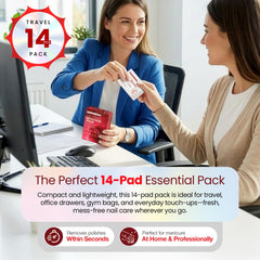 WGF nail-polish-remover-pad travel pack, compact kit for trips and desk touch-ups.